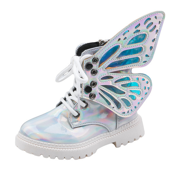 NAUJI Vaikiški batai su 3D elementu ir blizgiu efektu
