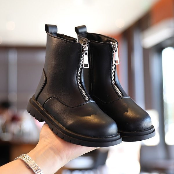 Tõmblukuga nahast naiste saapad tüdrukutele