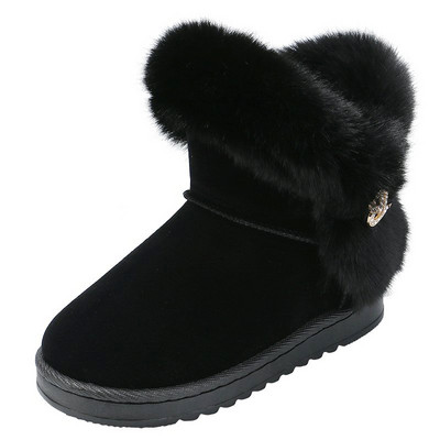 Παιδικές μπότες σουέτ με γούνα και επίπεδη σόλα