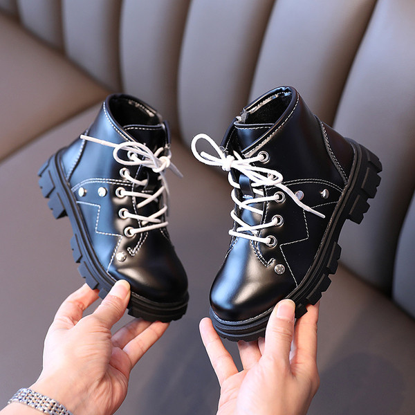 Kožne dječje zimske čizme na vezice - za djevojčice i dječake