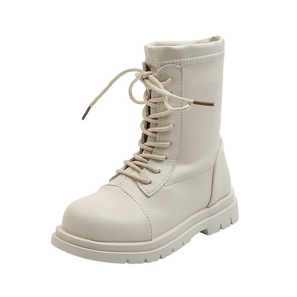 Έκο δερμάτινες παιδικές μπότες χειμερινές  με κορδόνια