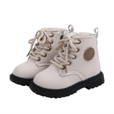 Vaikiški batai iš eko odos su raišteliais ir užtrauktuku