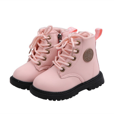 Vaikiški batai iš eko odos su raišteliais ir užtrauktuku