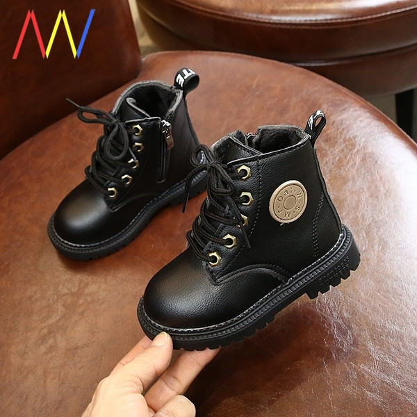 Vaikiški batai iš eko odos su raišteliais ir užtrauktuku