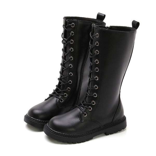 Model nou de ghete copii din piele ecologica cu sireturi pentru fete