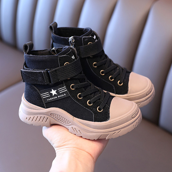 Vaikiški rudens-žiemos batai su raišteliais mergaitėms ir berniukams