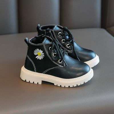 Vaikiški odiniai batai mergaitėms su siuvinėjimu