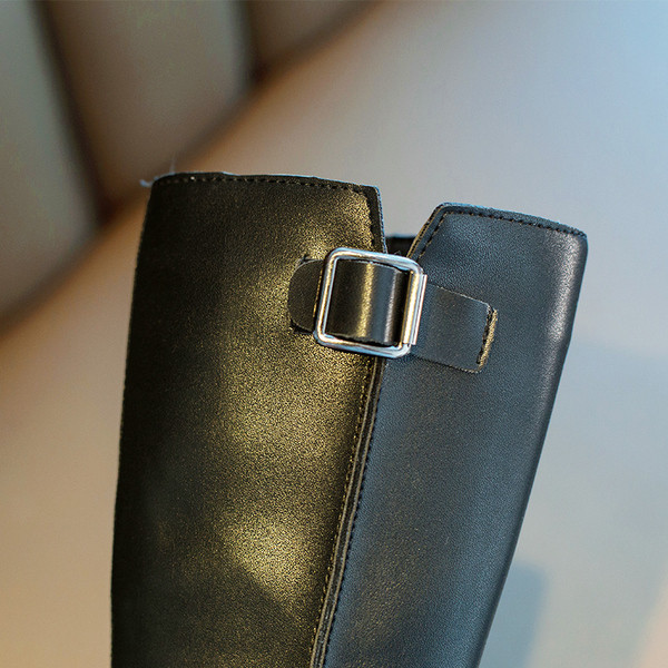 Nahast laste mustad saapad tüdrukutele