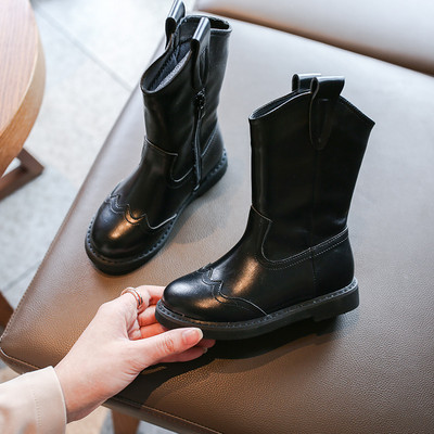 Öko-nahast lameda tallaga lastesaapad tüdrukutele