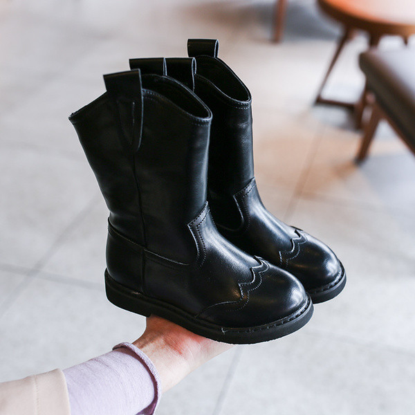 Öko-nahast lameda tallaga lastesaapad tüdrukutele