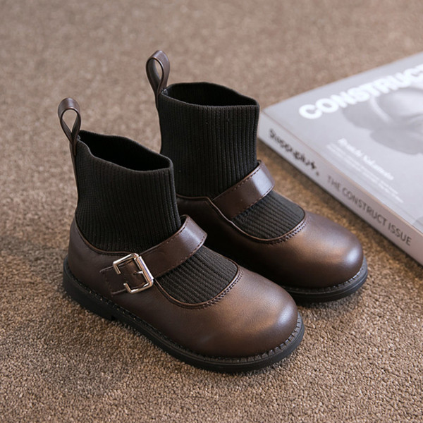 Bērnu zābaki no eko ādas un tekstila meitenēm