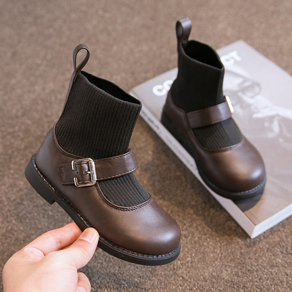 Bērnu zābaki no eko ādas un tekstila meitenēm