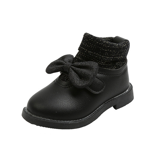 Moderne dječje čizme za djevojčice s ravnim potplatom i trakom