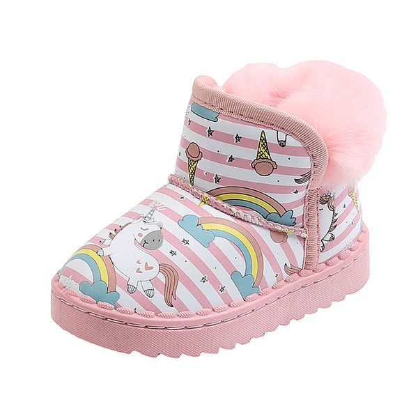 Χειμερινές παιδικές μπότες με απλικέ και γούνα