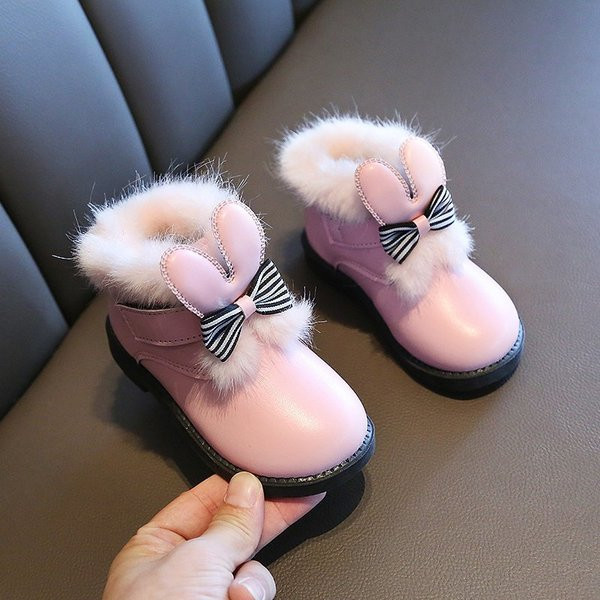 Odiniai vaikiški batai su pūkais ir 3D elementais