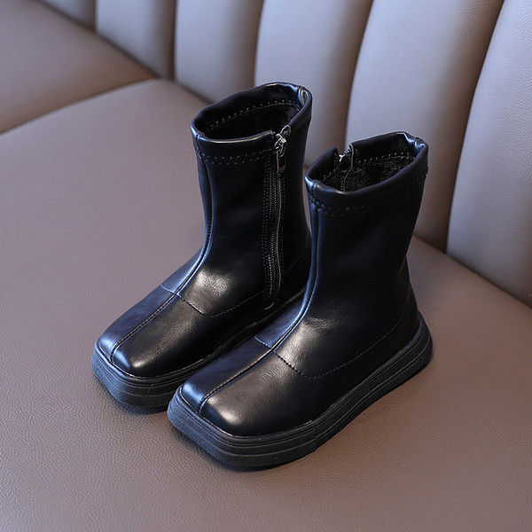 Tõmblukuga nahast lastesaapad tüdrukutele