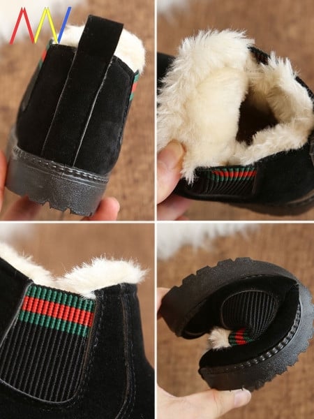 Dječje čizmice od eko brušene kože s toplom postavom i elastikom