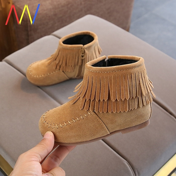 Vaikiški modernūs ekologiški zomšiniai batai su kutais