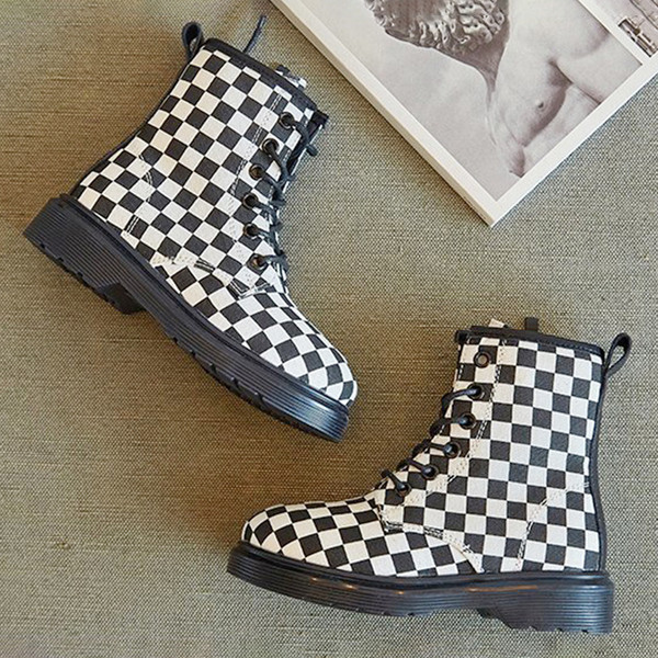 Vaikiški batai mergaitėms su raišteliais juodos ir baltos spalvos