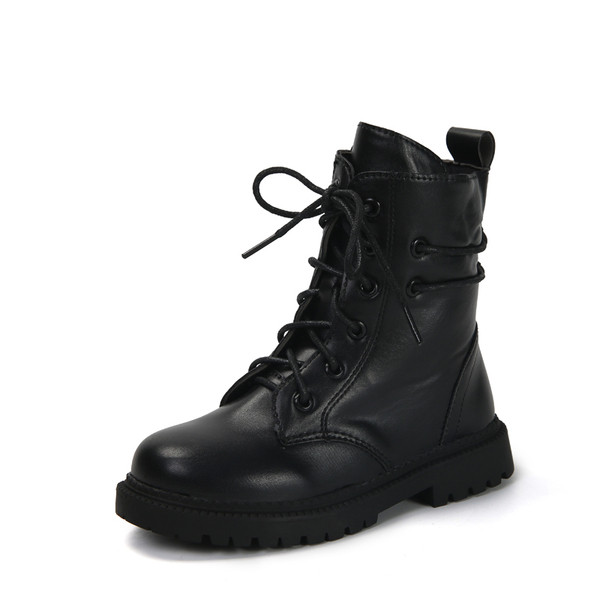 Öko-nahast valmistatud lastesaapad tüdrukutele - musta värvi