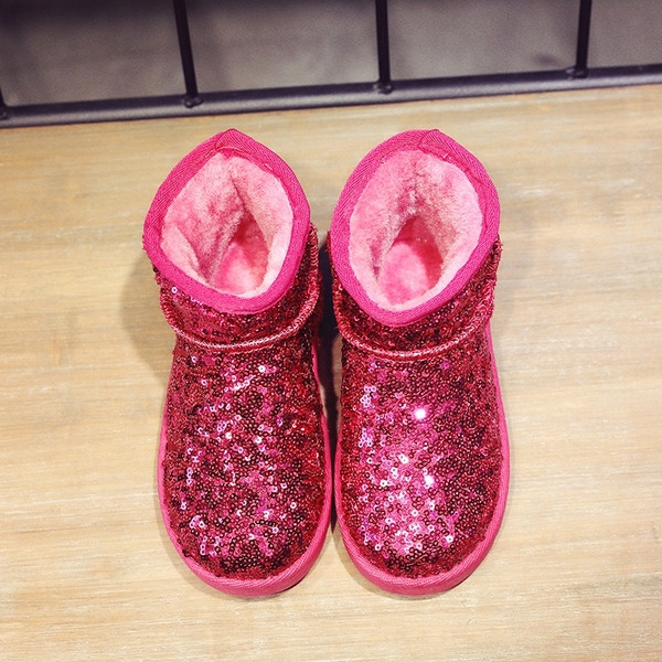 Vaikiški batai su blizgučiais ir šiltu pamušalu