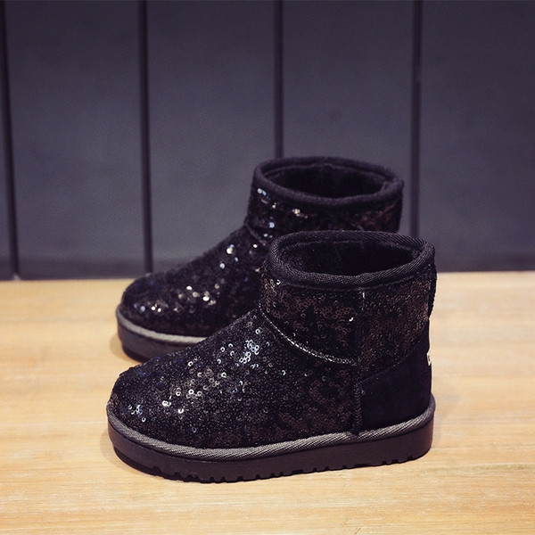Vaikiški batai su blizgučiais ir šiltu pamušalu