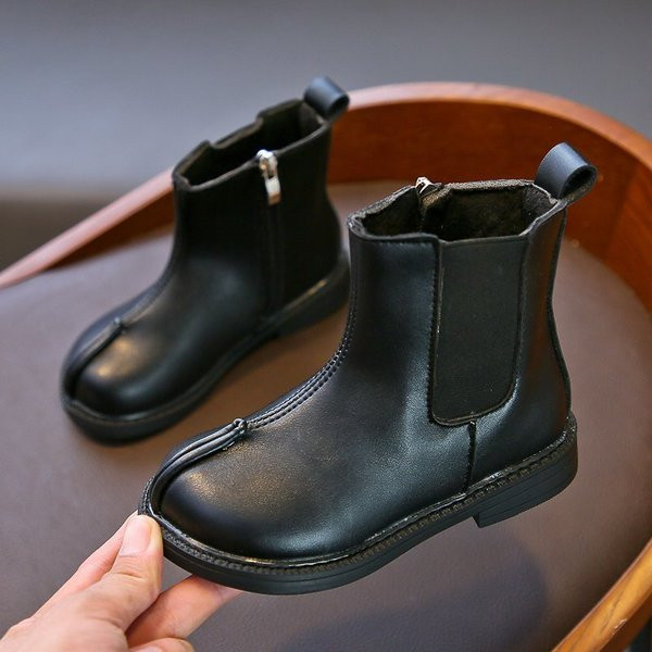 Vaikiški batai iš eko odos su užtrauktuku mergaitėms - švarus modelis