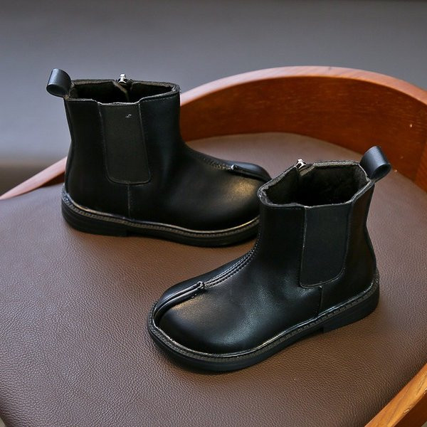 Vaikiški batai iš eko odos su užtrauktuku mergaitėms - švarus modelis