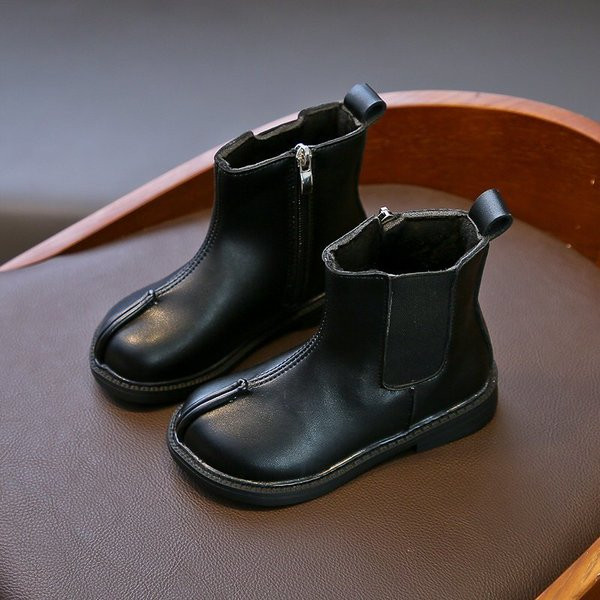 Vaikiški batai iš eko odos su užtrauktuku mergaitėms - švarus modelis