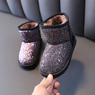 Moodsad läikivad lastesaapad tüdrukutele pehme voodriga ümar mudel