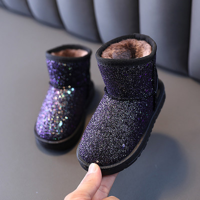 Moodsad läikivad lastesaapad tüdrukutele pehme voodriga ümar mudel