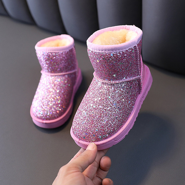 Moodsad läikivad lastesaapad tüdrukutele pehme voodriga ümar mudel