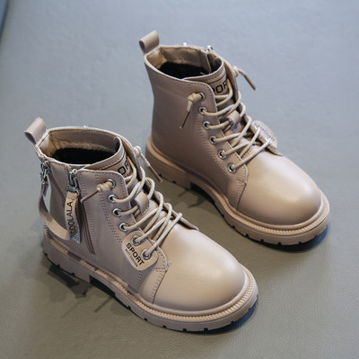 Naujas vaikiškų batų iš dirbtinės odos modelis mergaitėms su užtrauktuku