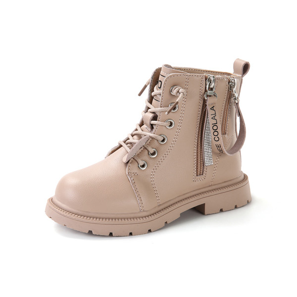 Naujas vaikiškų batų iš dirbtinės odos modelis mergaitėms su užtrauktuku