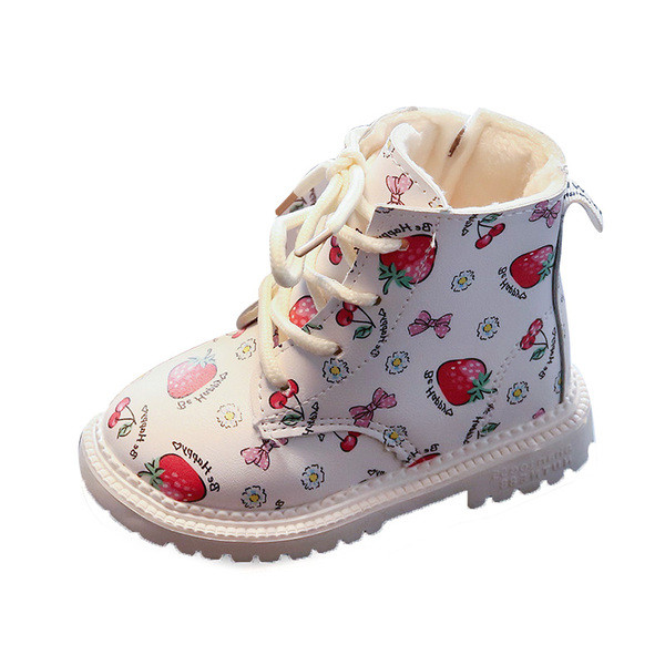 Vaikiški batai iš eko odos su spalvotu raštu