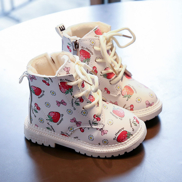 Vaikiški batai iš eko odos su spalvotu raštu