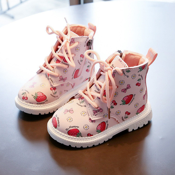 Vaikiški batai iš eko odos su spalvotu raštu