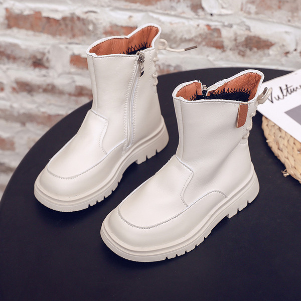 Naujo modelio vaikiški odiniai batai su užtrauktuku mergaitėms