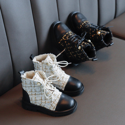 Νέο μοντέλο παιδικές μπότες  με κορδόνια και επίπεδη σόλα για κορίτσια