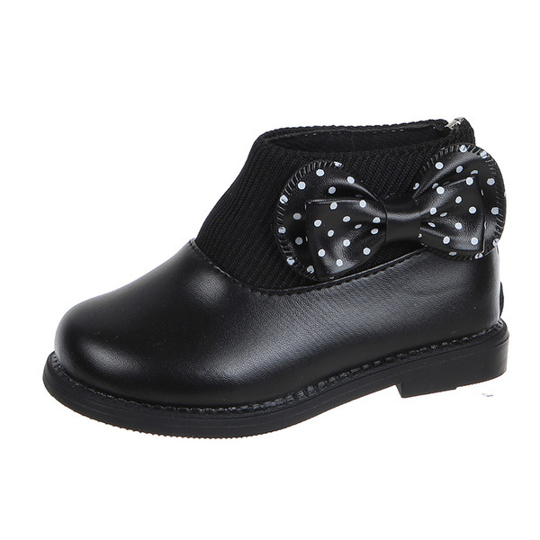 Παιδικές μπότες πουά με κορδέλα  για κορίτσια