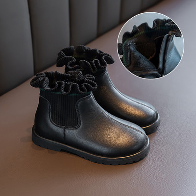 Öko-nahast ja tekstiilist moodsad lastesaapad tüdrukutele