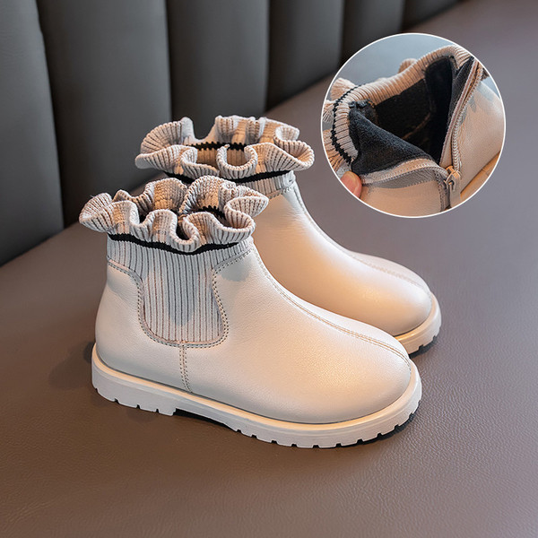 Öko-nahast ja tekstiilist moodsad lastesaapad tüdrukutele