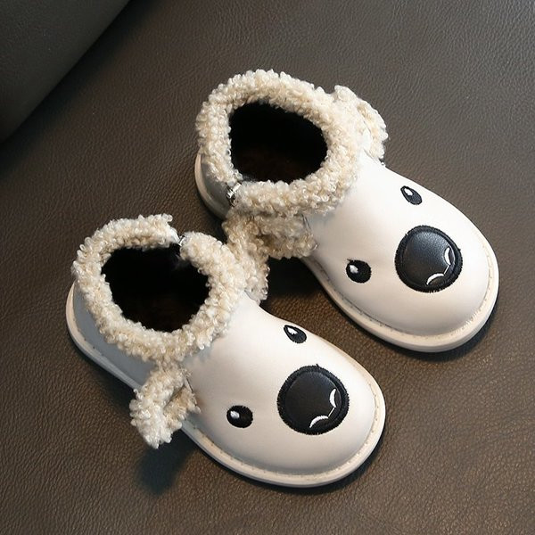 Šiuolaikiški vaikiški batai su pūkais ir siuvinėjimais mergaitėms