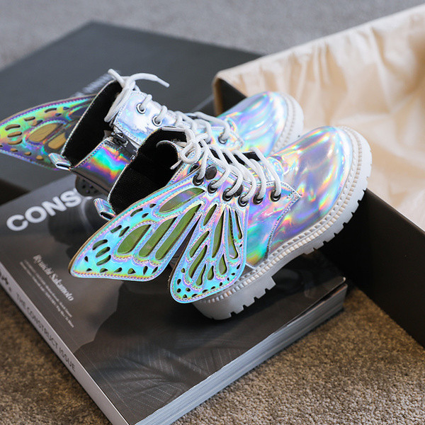 Παιδικές μοντέρνες δερμάτινες μπότες με κορδόνια