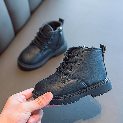 Детски боти за момичета от еко кожа с връзки