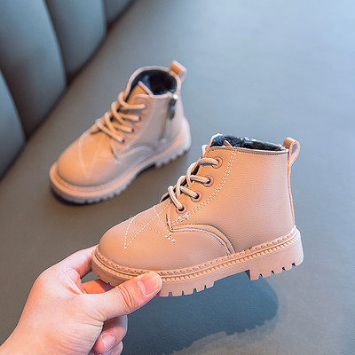 Детски боти за момичета от еко кожа с връзки