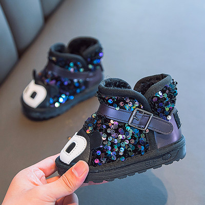 Šiuolaikiški vaikiški batai mergaitėms su blizgučiais ir aplikacijomis