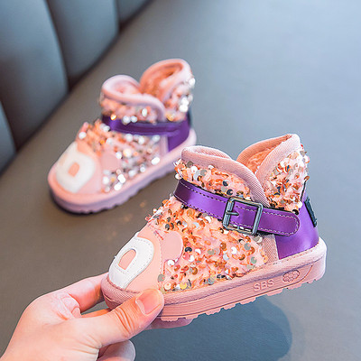 Šiuolaikiški vaikiški batai mergaitėms su blizgučiais ir aplikacijomis