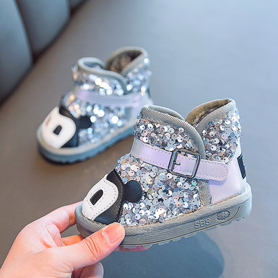 Šiuolaikiški vaikiški batai mergaitėms su blizgučiais ir aplikacijomis