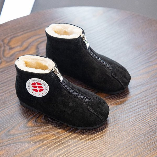 Ежедневни топли боти от еко велур с цип 